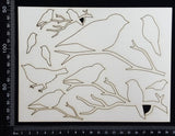 Birds and Branches Set - White Chipboard