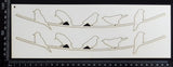 Birds on Wires Set - B - Large - White Chipboard