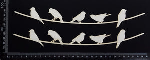 Birds on Wires Set - B - Large - White Chipboard