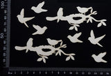 Birds on a Branch Set - B - White Chipboard