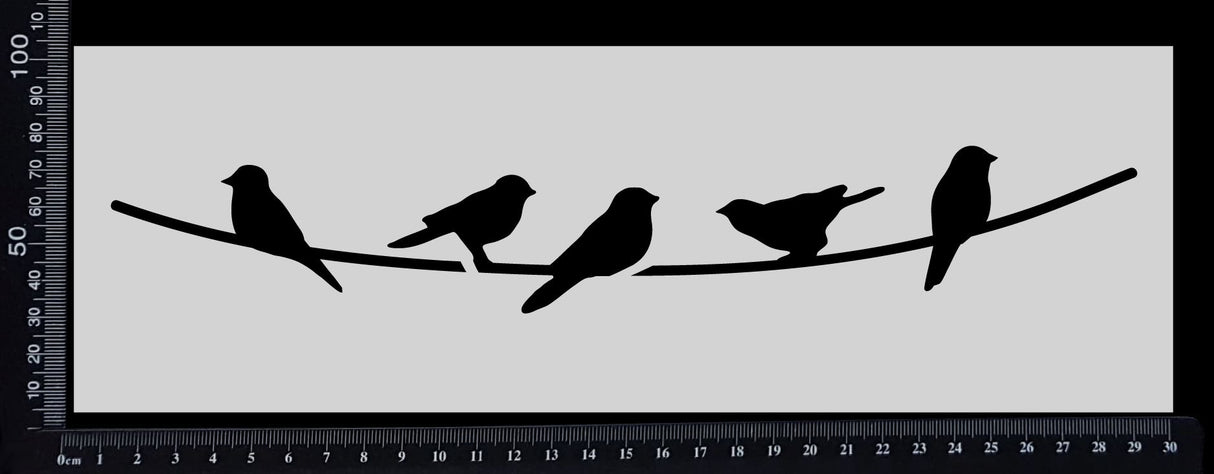 Birds on a Wire - Stencil - 100mm x 300mm