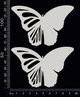 Blank Wing Butterflies Set - B - White Chipboard