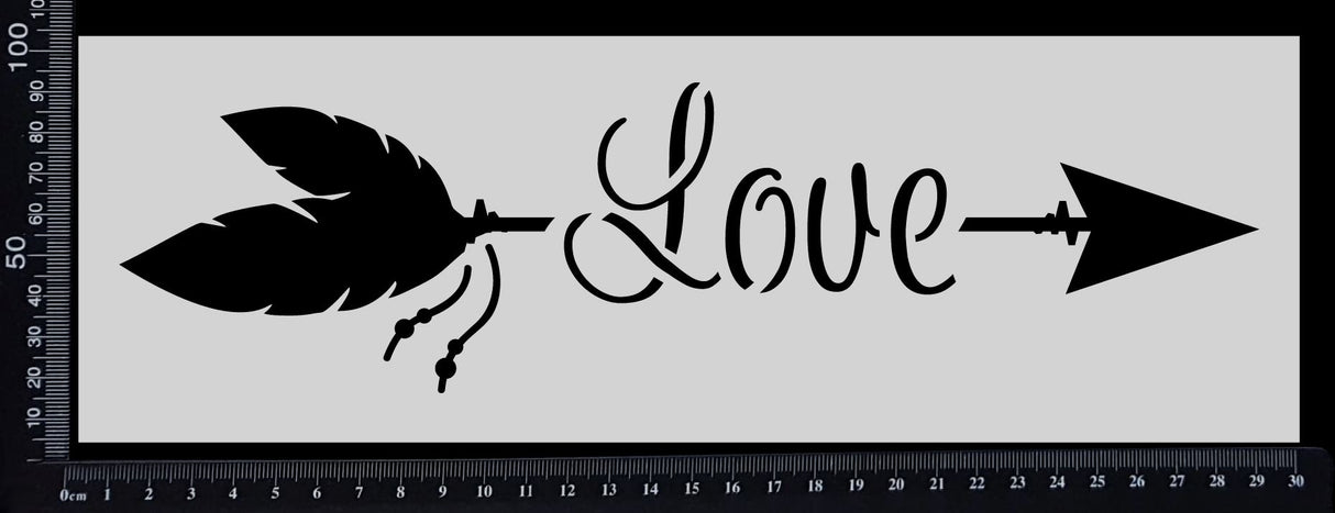 Boho Word Arrow - Love - Stencil - 100mm x 300mm