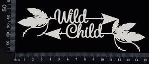 Boho Word Arrow - Wild Child - White Chipboard