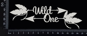 Boho Word Arrow - Wild One - White Chipboard