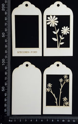 Botanical - Mini Shadow Box - C - White Chipboard