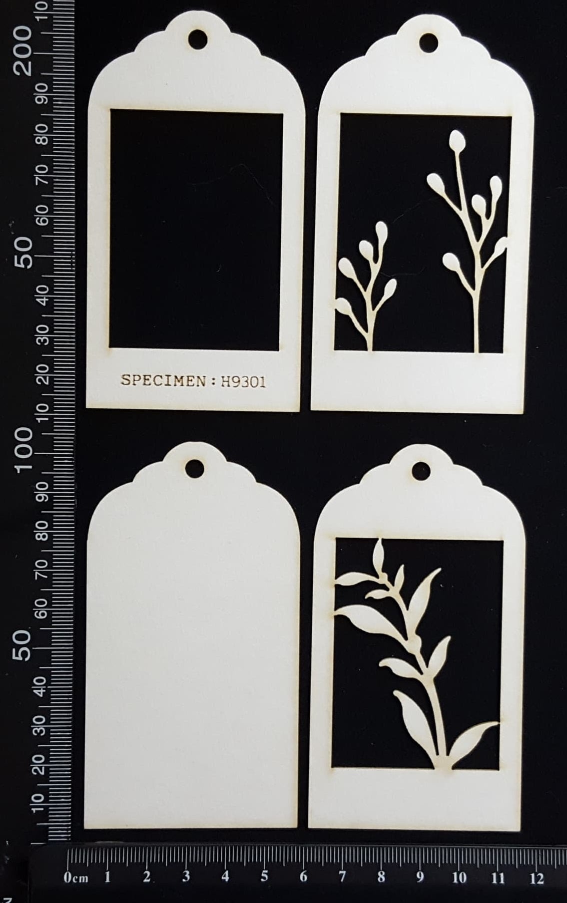 Botanical - Mini Shadow Box - H - White Chipboard