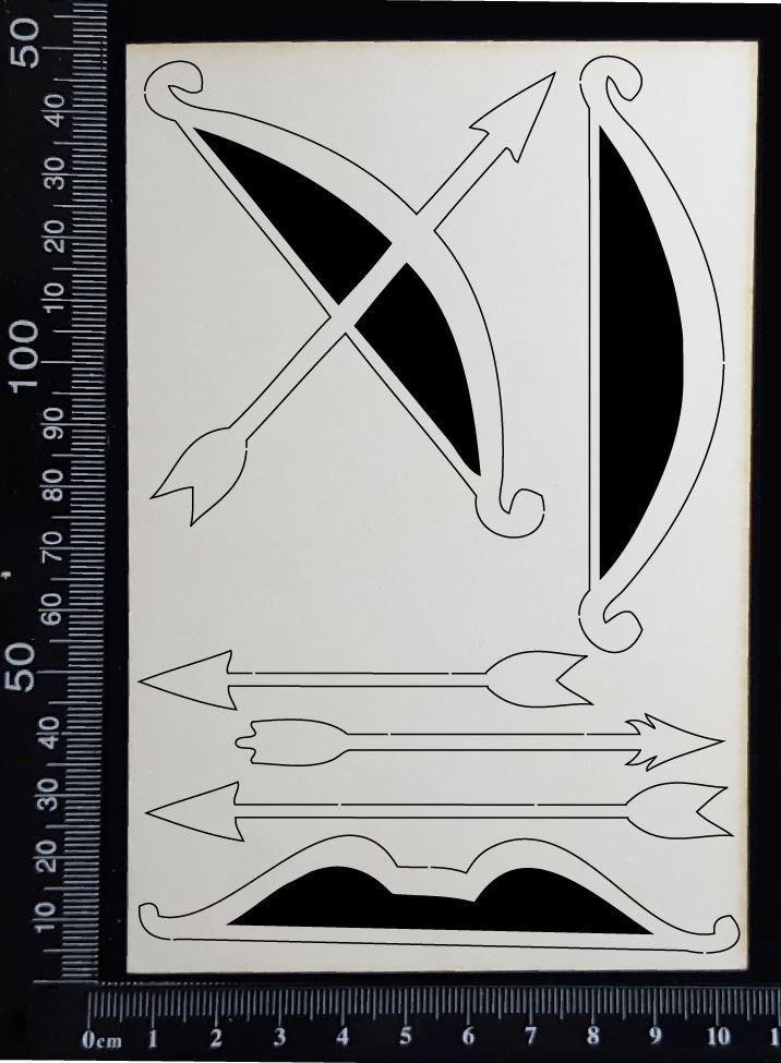 Bows and Arrows Set - White Chipboard