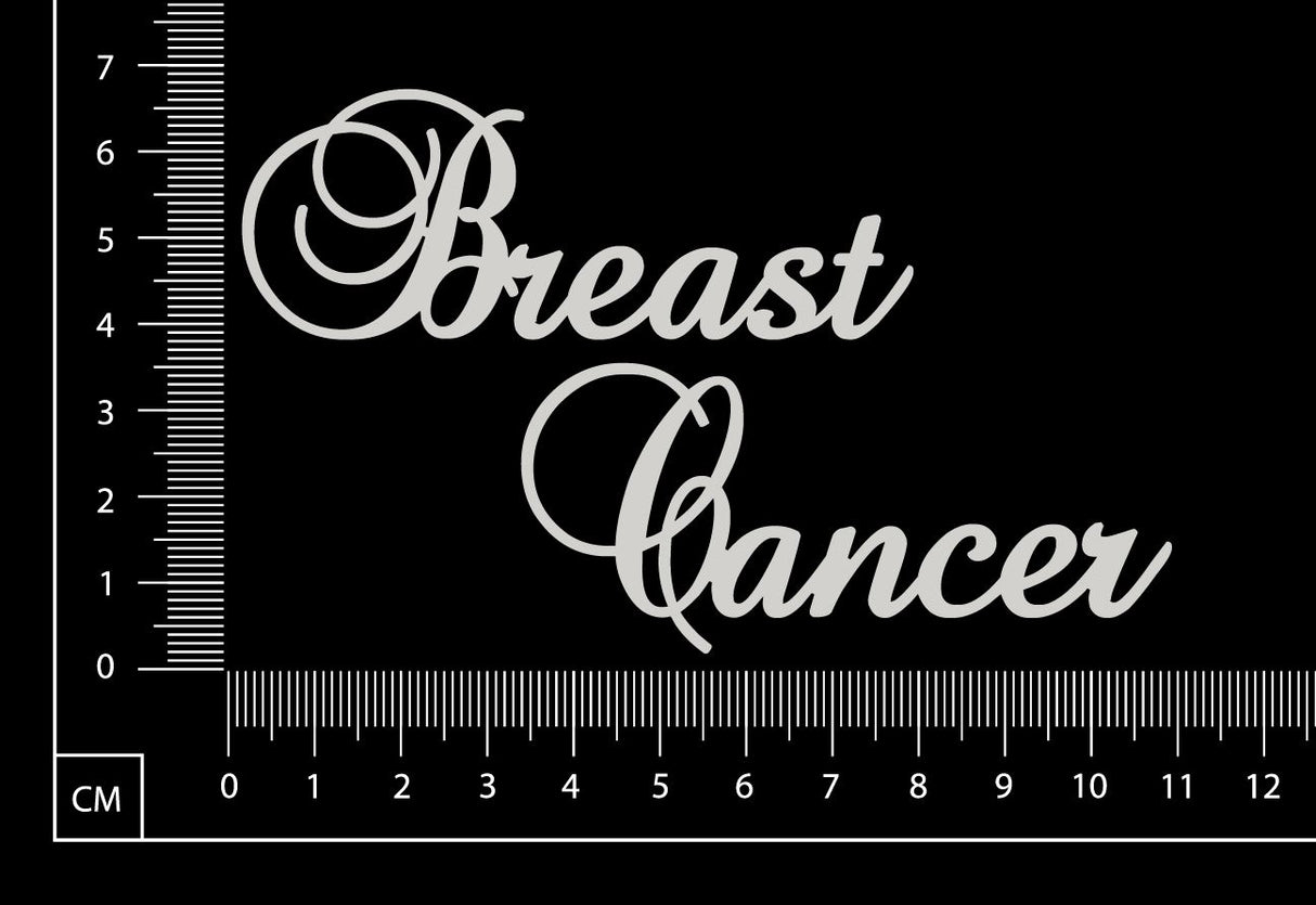 Elegant Word - Breast Cancer - White Chipboard