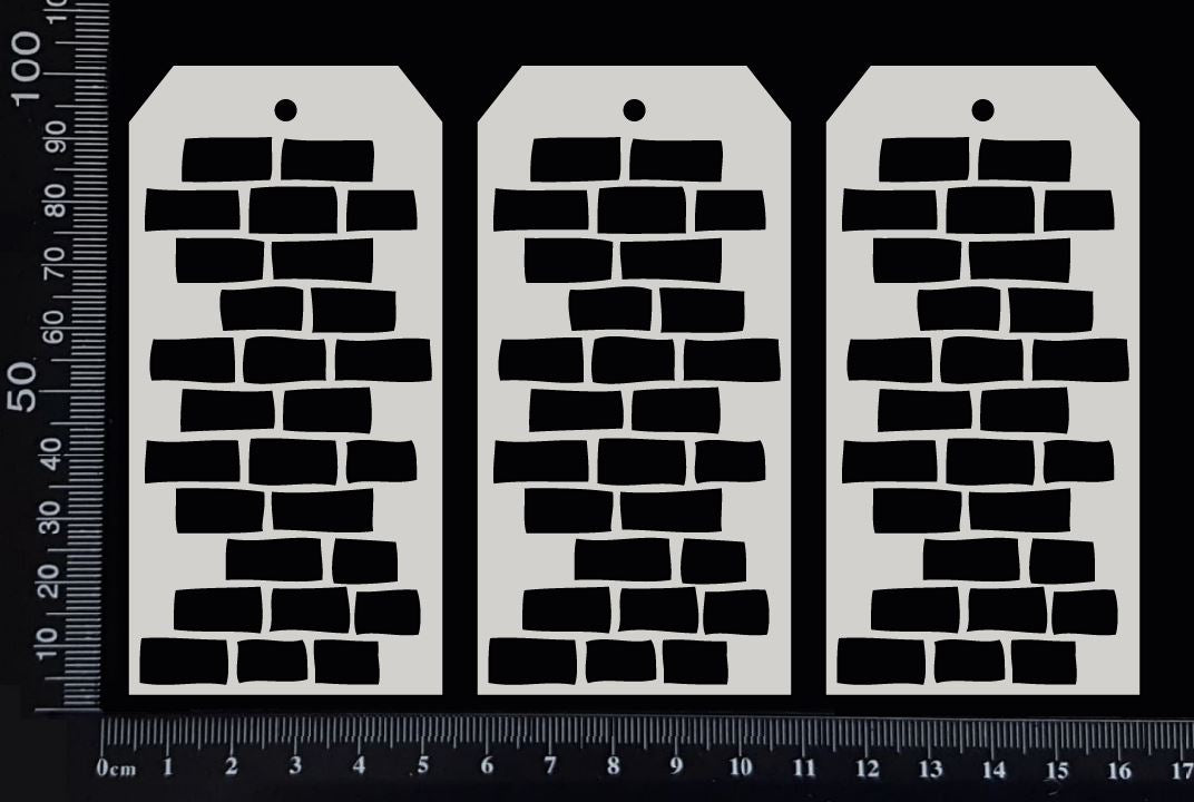 Bricks Tags Set - AA - Small - White Chipboard