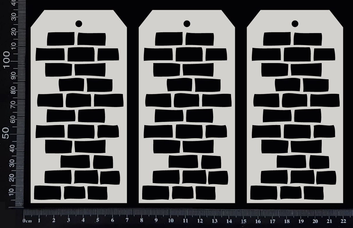 Bricks Tags Set - AB - Medium - White Chipboard