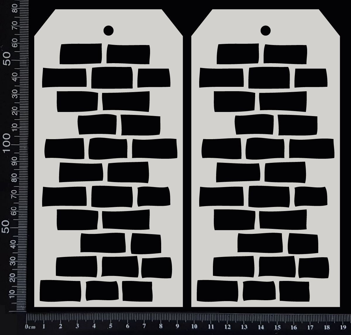 Bricks Tags Set - AC - Large - White Chipboard