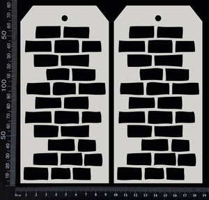 Bricks Tags Set - AC - Large - White Chipboard