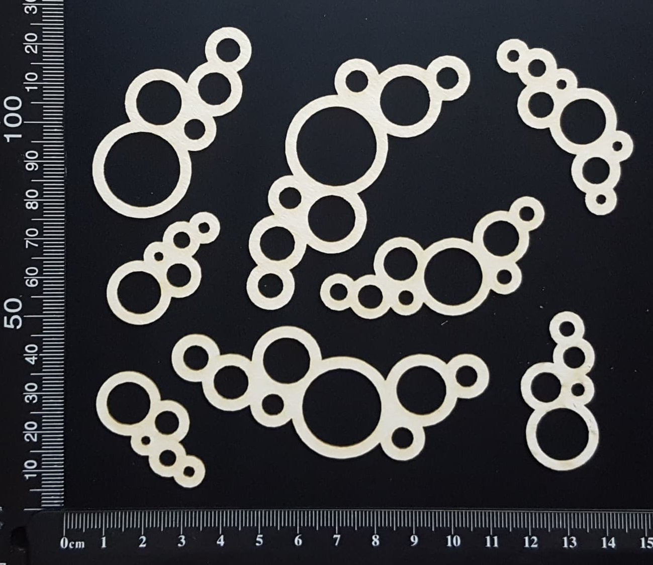 Bubbles Set - B - Small - White Chipboard