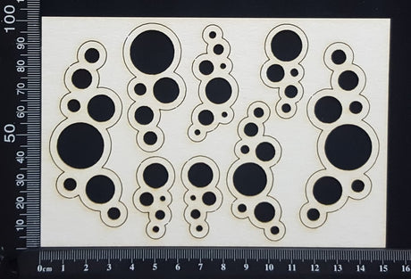 Bubbles Set - B - Small - White Chipboard