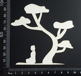 Buddha Under a Tree - A - White Chipboard