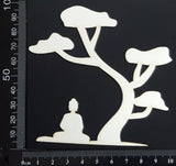 Buddha Under a Tree - B - White Chipboard