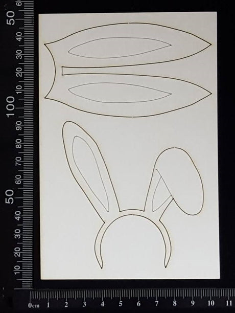 Bunny Ears Set - B - Large - White Chipboard