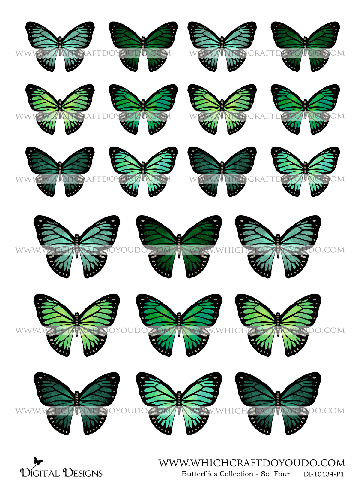 Butterflies Collection - Set Four - DI-10134 - Digital Download