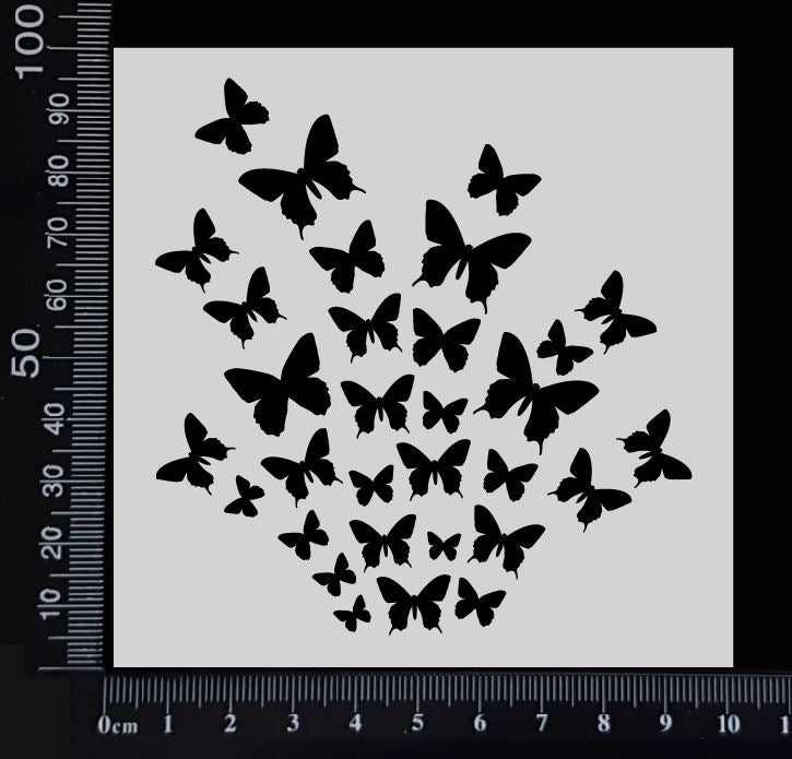 Butterfly Explosion - Stencil - 100mm x 100mm