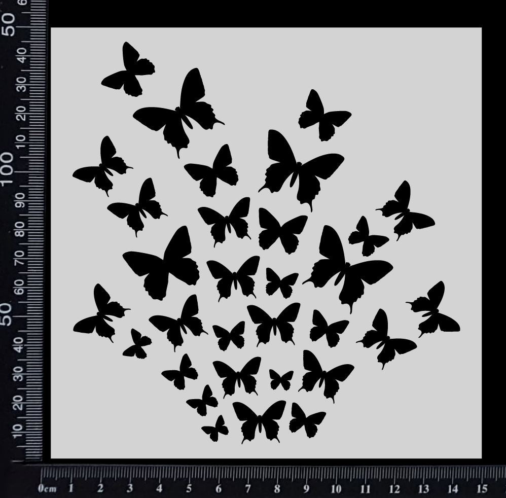 Butterfly Explosion - Stencil - 150mm x 150mm