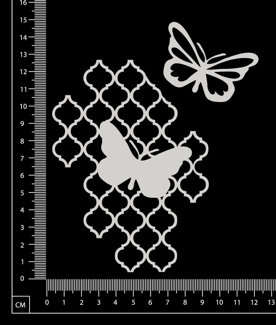 Butterfly Mesh - B - White Chipboard