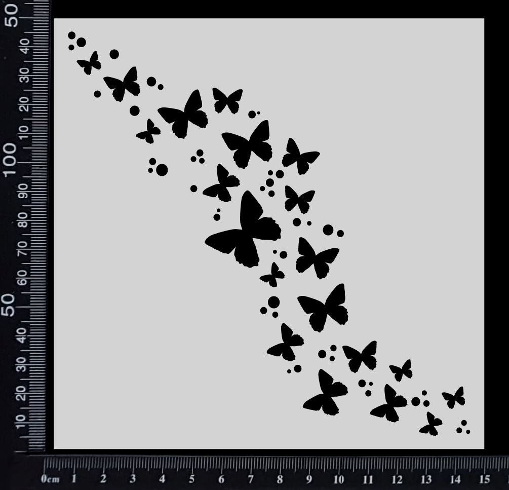 Butterfly Trail - Stencil - 150mm x 150mm
