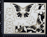 Butterfly Corner Set - A - White Chipboard