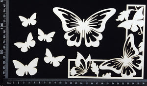 Butterfly Corner Set - A - White Chipboard