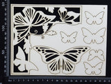 Butterfly Corner Set - B - White Chipboard