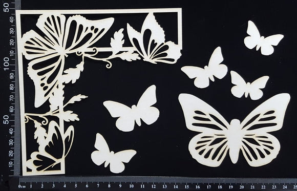 Butterfly Corner Set - C - White Chipboard
