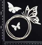 Butterfly Frame - A - Small - White Chipboard
