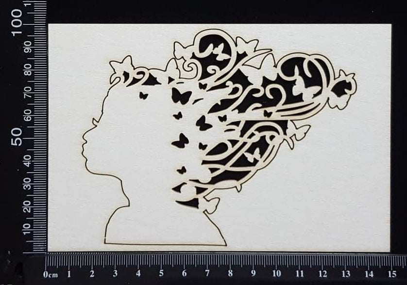 Butterfly Girl - A - Small - White Chipboard