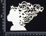 Butterfly Girl - A - Small - White Chipboard