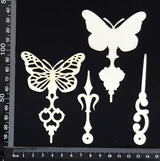Butterfly Pins Set - F - Layering Set - White Chipboard
