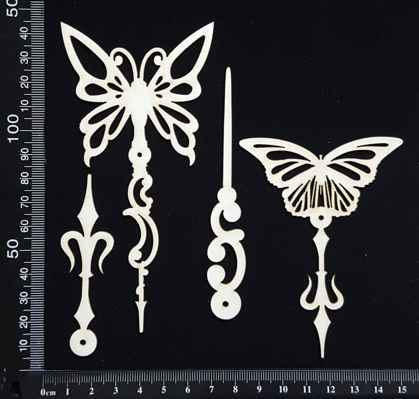 Butterfly Pins Set - A - White Chipboard