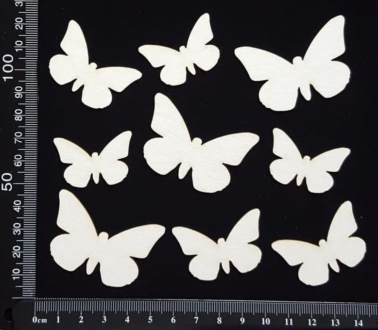 Butterfly Set - AB - White Chipboard