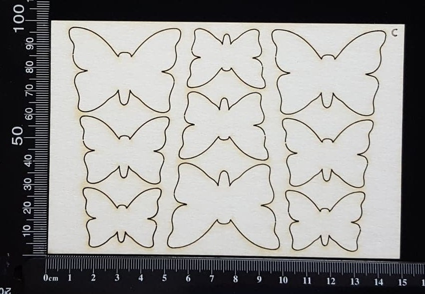 Butterfly Set - AC - White Chipboard