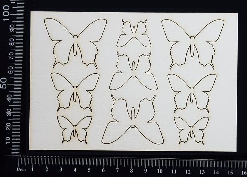 Butterfly Set - AD - White Chipboard