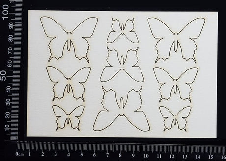 Butterfly Set - AD - White Chipboard