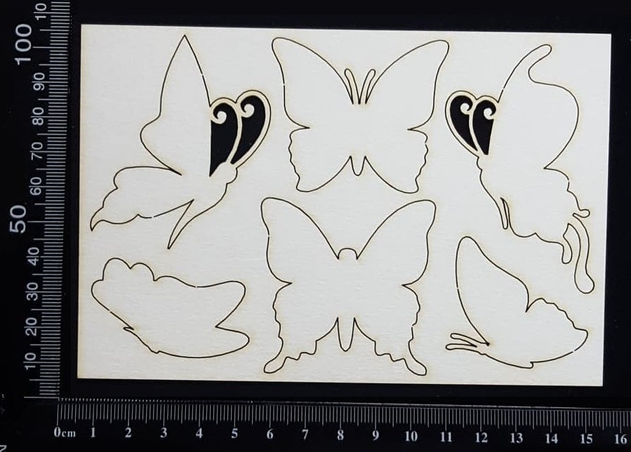 Butterfly Set - BB - White Chipboard
