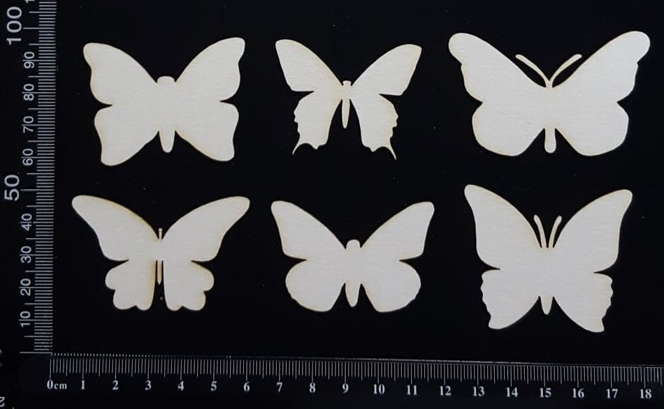 Butterfly Set - BC - White Chipboard