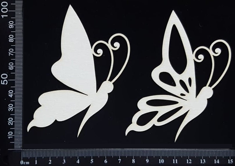 Butterfly Set - MC - White Chipboard