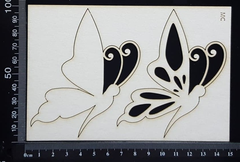 Butterfly Set - MC - White Chipboard