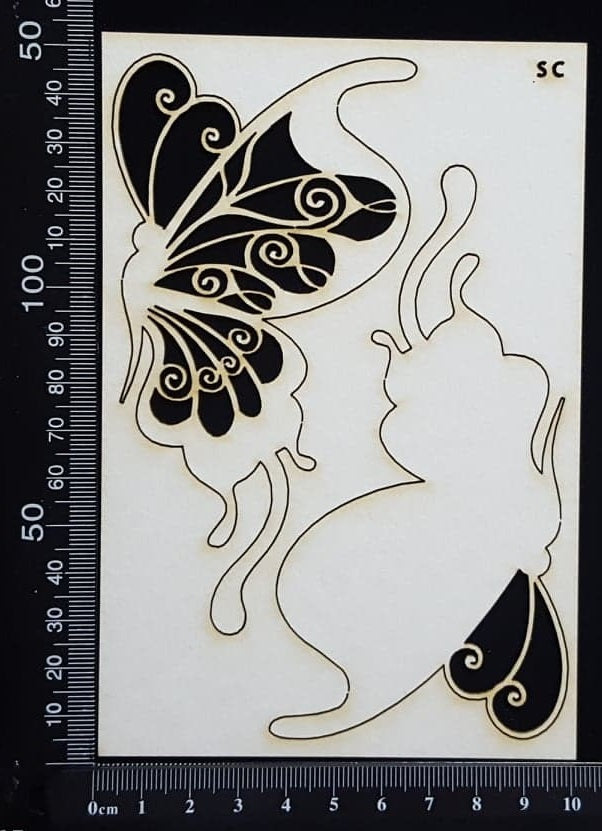 Butterfly Set - SC - White Chipboard