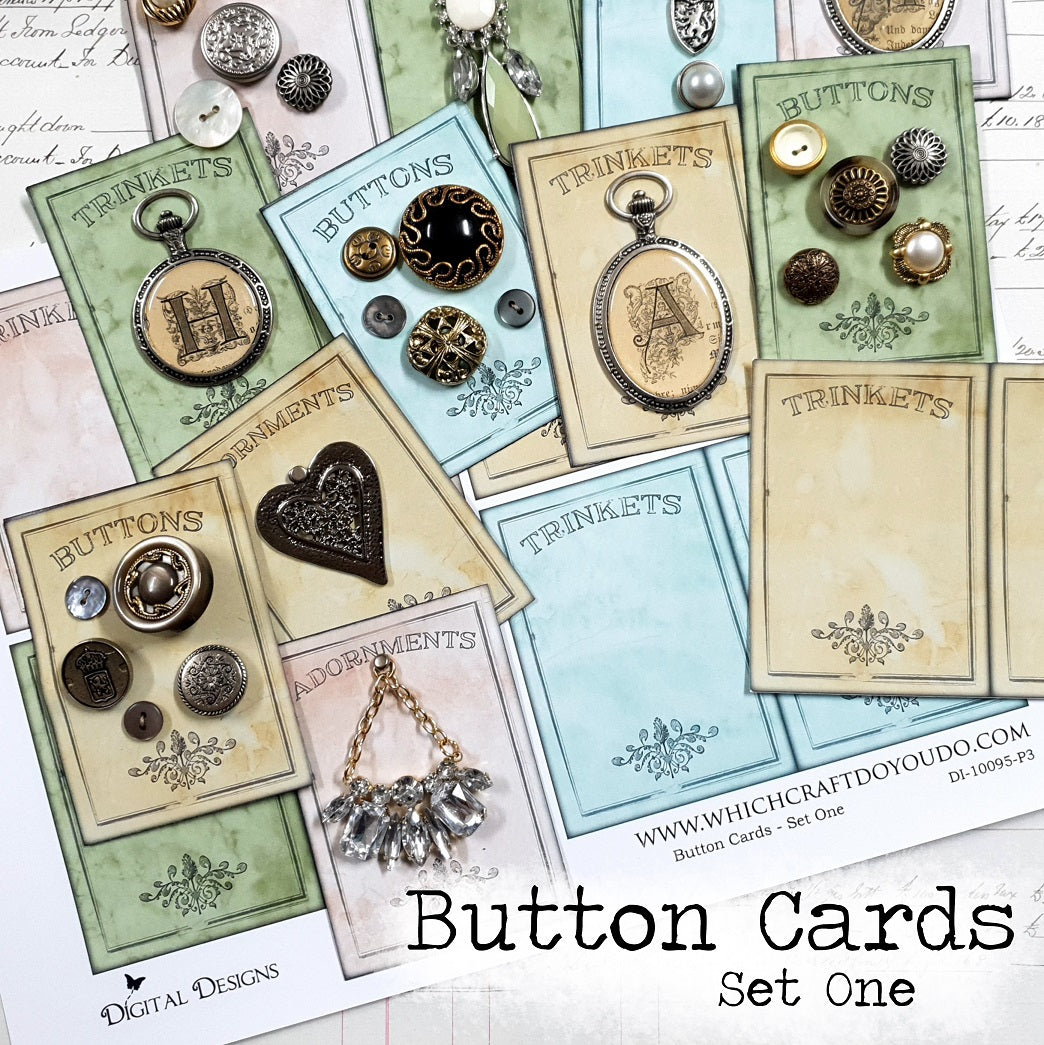 Button Cards Set One - DI-10095 - Digital Download