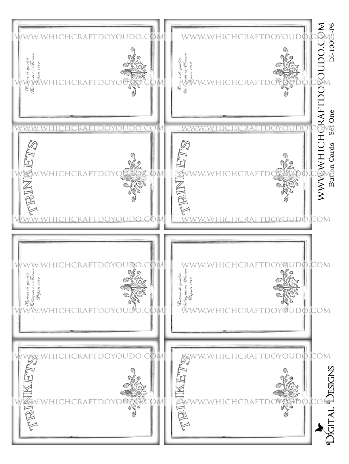 Button Cards Set One - DI-10095 - Digital Download