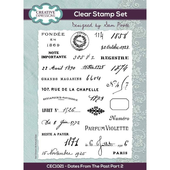Creative Expressions Sam Poole Dates From The Past - Part 2 - A5 Clear Stamp Set