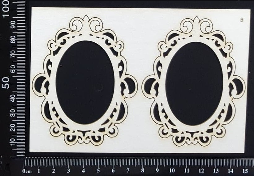 Cameo Frames Set - B - Small - White Chipboard