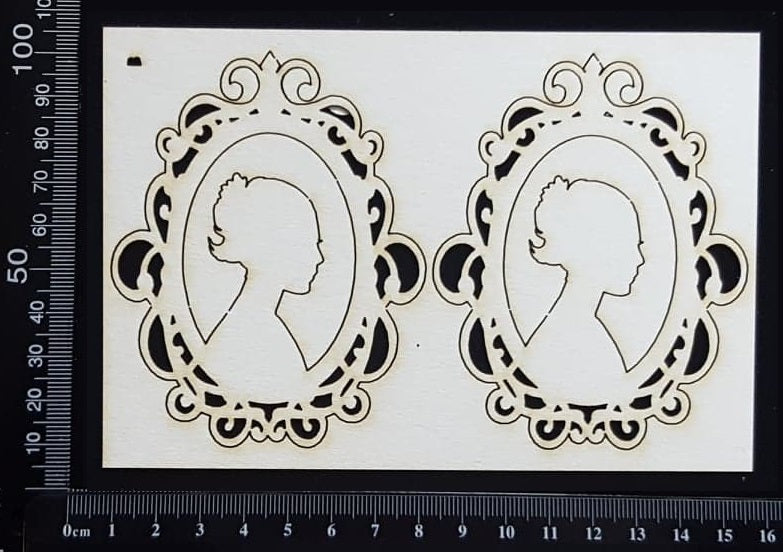 Cameo Set - B - Small - White Chipboard